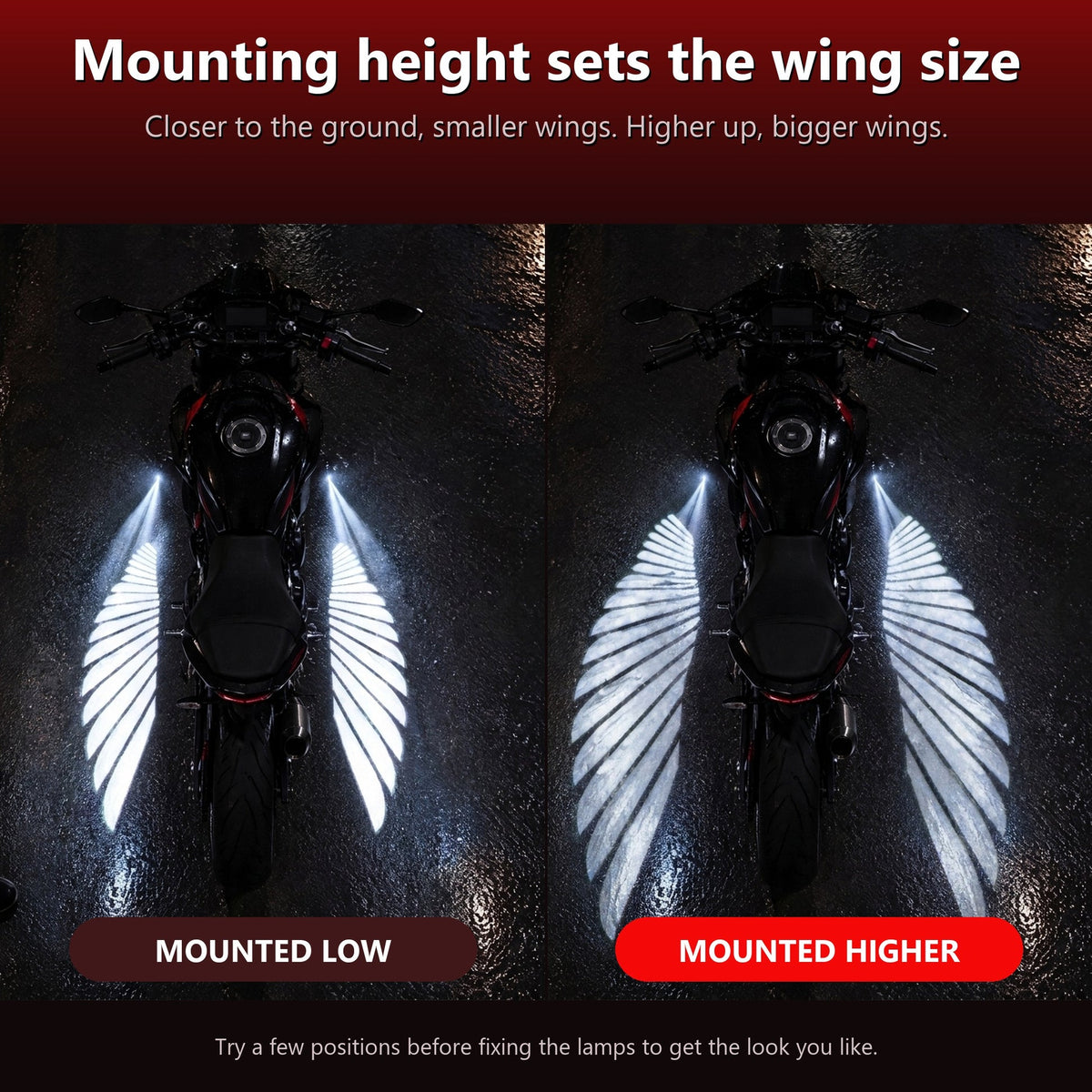 Angel Wing Light Projectors for Motorcycles